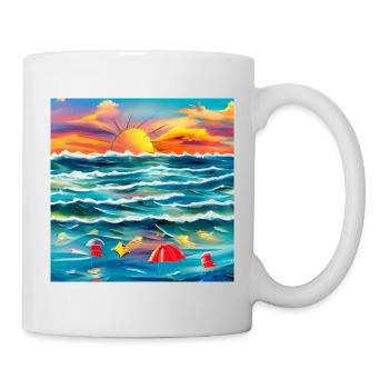 Sommer mit den Eltern am Meer - Tasse - Weiß - Rechts