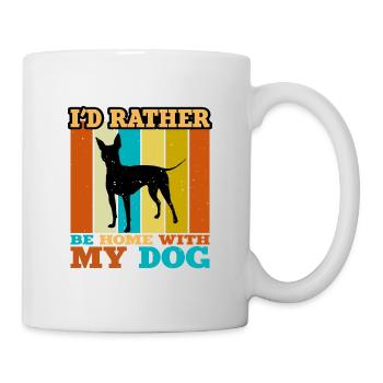 American Hairless Terrier Dog Silhouette Retro - Mug blanc - blanc - Droite