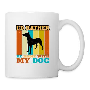 Chien courant andalou Chien amoureux Silhouette Rétro Coucher de soleil - Mug blanc - blanc - Droite