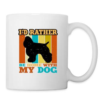 American Cocker Spaniel Dog Silhouette Retro Sun - Mug - white - Right