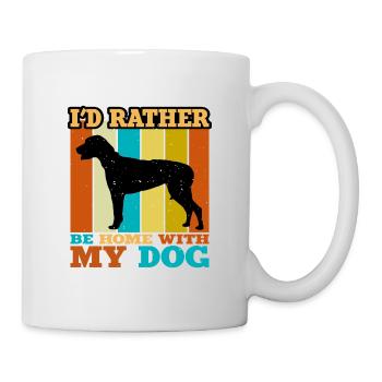 American Foxhound Hund Love Silhouette Retro Sunset - Tasse - Weiß - Rechts