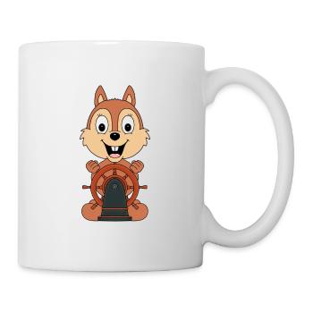 SEEMANN - KAPITÄN - BOOT - SCHIFF - EICHHÖRNCHEN - Tasse - Weiß - Rechts
