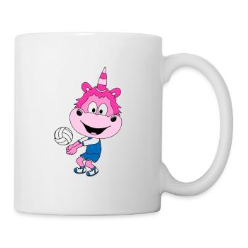 VOLLEYBALL - SPORT - EINHORN - KIND - BABY - Tasse - Weiß - Rechts