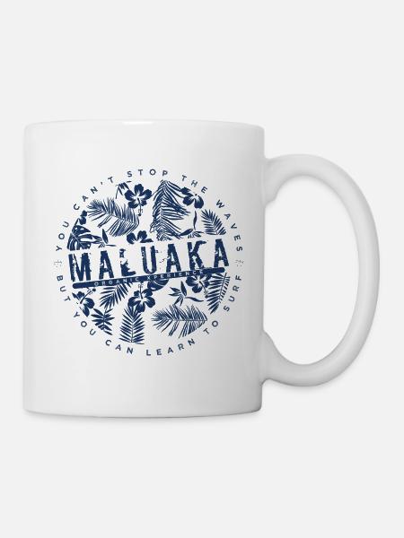 You can't stop the waves but you can learn to surf - Mug blanc - blanc