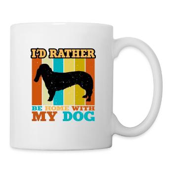 Basset Bleu De Gascogne Dog Silhouette Retro Sun - Mug blanc - blanc - Droite