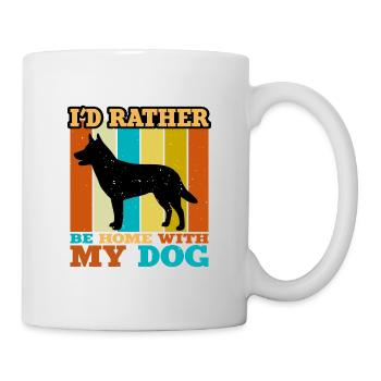 Australian Kelpie Dog Love Silhouette Retro Sunset - Mug - white - Right