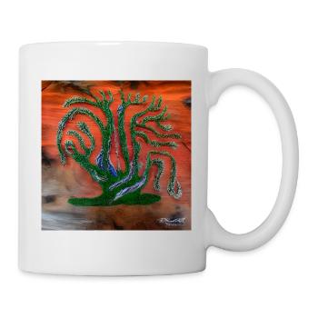 Alter Baum, aber voller Glück - Tasse - Weiß - Rechts