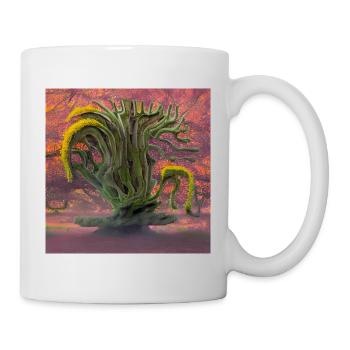 Alter blühender Baum an sonnigen Sommertagen - Tasse - Weiß - Rechts