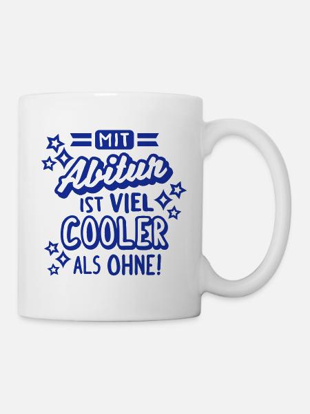 Cool mit Abi (Schriftzug) - Tasse - Weiß