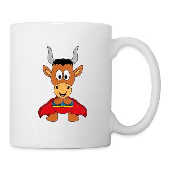 SUPERHELD - STIER - BULLE - TIER - TIERISCH - Tasse - Weiß - Rechts