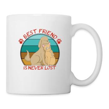 Chat et chien mignons - Mug blanc - blanc - Droite