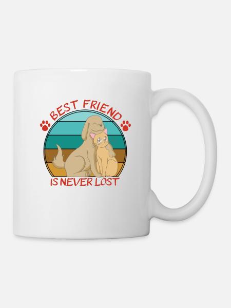 Chat et chien mignons - Mug blanc - blanc