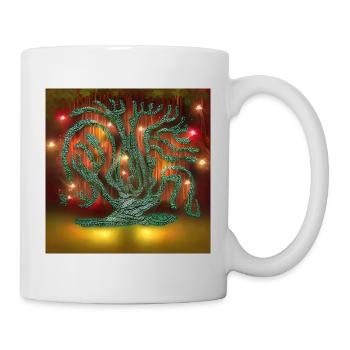 Alter Baum wartet auf Kinder und Xmast - Tasse - Weiß - Rechts