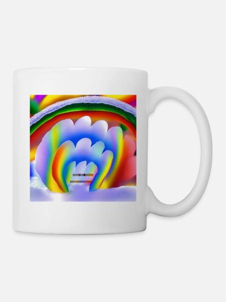 Regenbogen im Winter - Tasse - Weiß