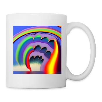 Regenbogen mit großer Sonne oben - Tasse - Weiß - Rechts