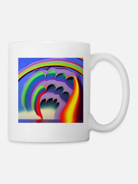 Arc-en-ciel avec un grand soleil au-dessus - Mug blanc - blanc
