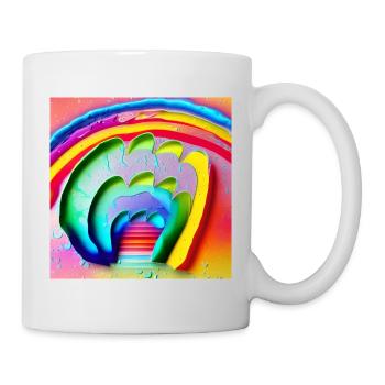 rainbow in sunny rainy day - Mug - white - Right