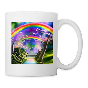 Arc-en-ciel au printemps - Mug blanc - blanc - Droite