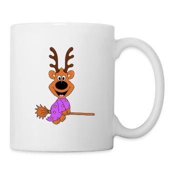 REH - HEXE - HEXENBESEN - FLIEGEN - TIER - Tasse - Weiß - Rechts