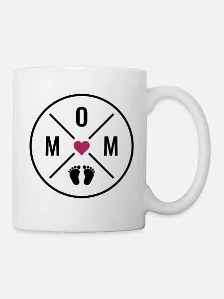 Maman Coeur Bébé Bébé Pieds Maman Amour Fête des Mères Maman - Mug blanc - blanc