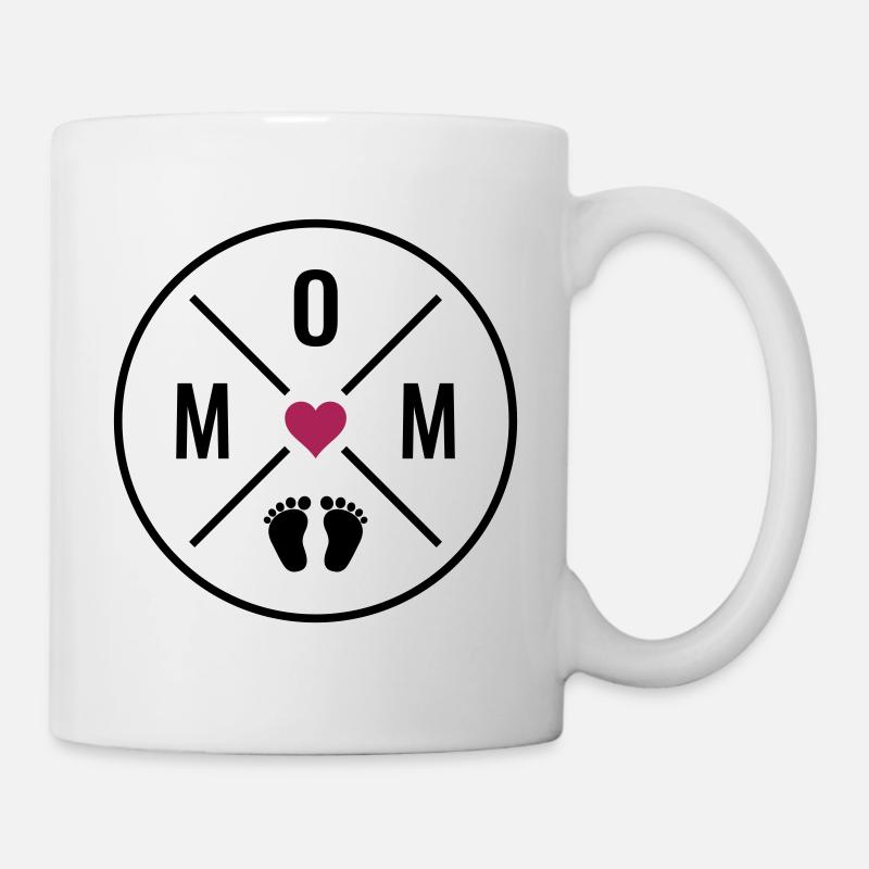 MOM Herz Baby Babyfüße Mutter Liebe Muttertag Mama - Tasse - Weiß