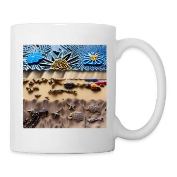 Plage ensoleillée - Mug blanc - blanc - Droite