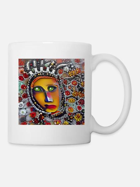 Abstraktes Gesicht - Tasse - Weiß