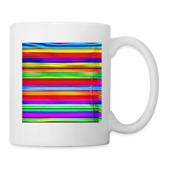 horizontal thin strips of crazy colors - Mug - white - Right