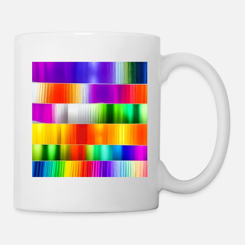 mix of crazy horizontal colors colours - Mug - white