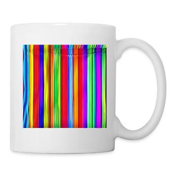 vertical thin strips of crazy colors - Mug - white - Right