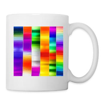mix of crazy vertical colours - Mug - white - Right