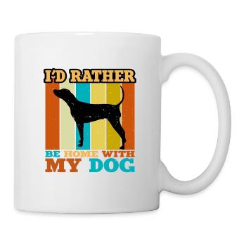 Noir Et Tan Coonhound Chien Silhouette Rétro Soleil - Mug blanc - blanc - Droite