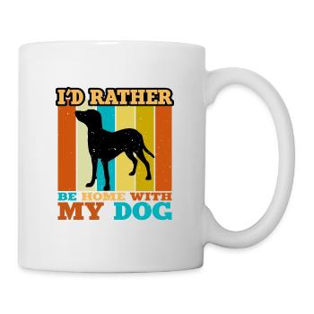 Bleu De Gascogne Petit Dog Silhouette Retro Sunset - Tasse - Weiß - Rechts