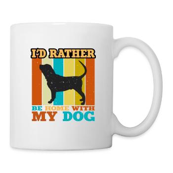 Bloodhound chien amant silhouette Vintage coucher de soleil - Mug blanc - blanc - Droite