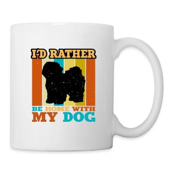 Bolognese Dog Lover Silhouette Vintage Sunset - Mug - white - Right