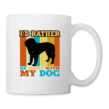 Bosnischer grobhaariger Hund Hund Silhouette Retro - Tasse - Weiß - Rechts