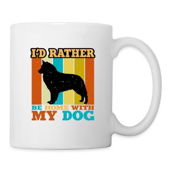 Bohemian Shepherd Dog Love Silhouette Retro Sunset - Mug - white - Right