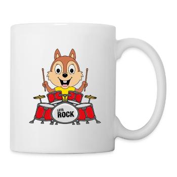 SCHLAGZEUG - MUSIK - TIER - BAND - ROCK - FUN - Tasse - Weiß - Rechts