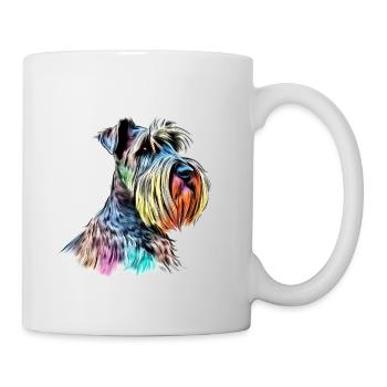 Riesenschnauzer / Schnauzer Hunde Design Geschenk - Tasse - Weiß - Rechts