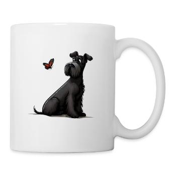 Riesenschnauzer / Schnauzer Hunde Design Geschenk - Tasse - Weiß - Rechts