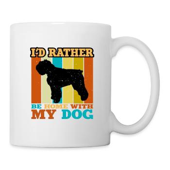 Bouvier Des Flandres Dog Silhouette Retro Coucher de Soleil - Mug blanc - blanc - Droite
