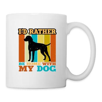 Braque D Auvergne Dog Love Silhouette Retro Sunset - Mug - white - Right