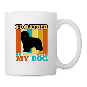 Briard Dog Lover Silhouette Vintage Sunset - Mug - white - Right