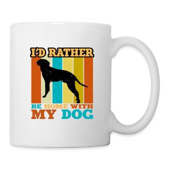 Braque Saint Germain Hund Silhouette Retro Sunset - Tasse - Weiß - Rechts