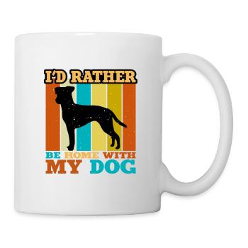 Brazilian Terrier Dog Love Silhouette Retro Sunset - Mug blanc - blanc - Droite
