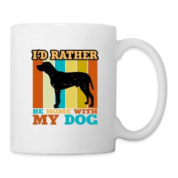 Braque du Bourbonnais Hund Silhouette Retro Sonnenuntergang - Tasse - Weiß - Rechts