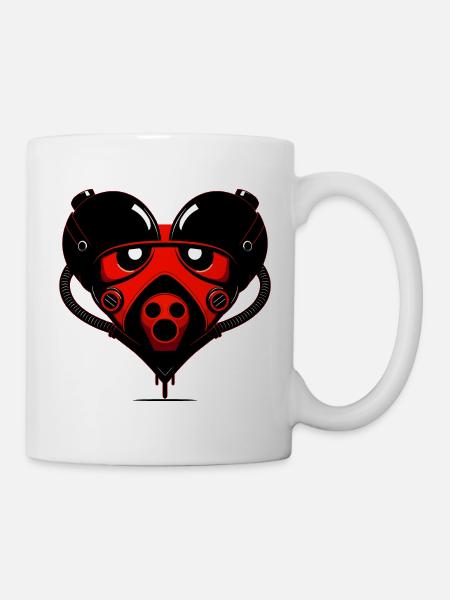Roboter Herz - Tasse - Weiß
