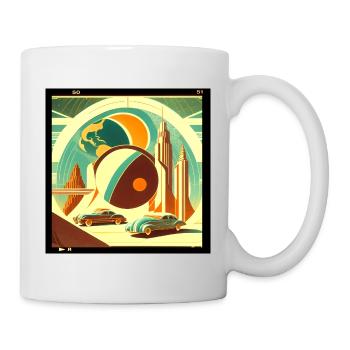 Planète rétro imaginaire - Mug blanc - blanc - Droite