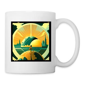 Vintage futuro planet - Tasse - Weiß - Rechts