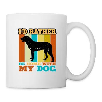 Cao De Castro Laboreiro Hund Silhouette Retro Sonne - Tasse - Weiß - Rechts